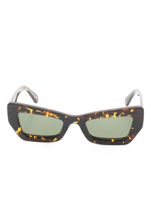 Off-White Pre-Owned 20s tortoishell-pattern geometric sunglasses - Brown