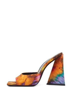 The Attico 110mm tie dye square-toe sandals - Orange