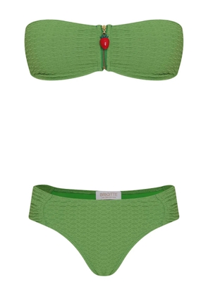 Brigitte strawberry-zipper bikini - Green