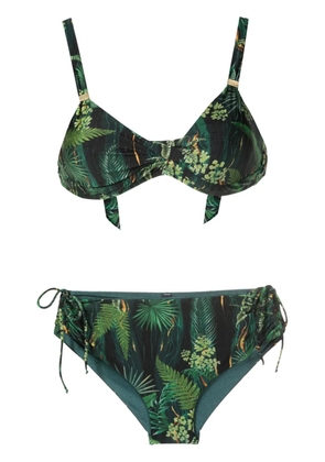 Lygia & Nanny Marcela leaf-print bikini - Green