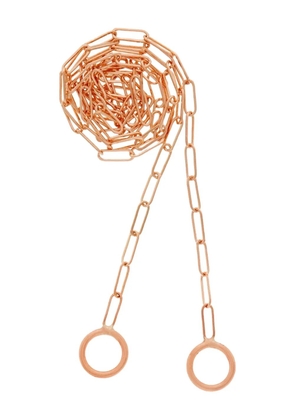 Marla Aaron 18K rose gold square-link chain necklace - Pink