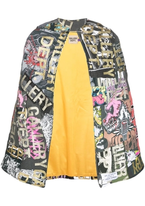GALLERY DEPT. logo-patchwork cotton cape - Black