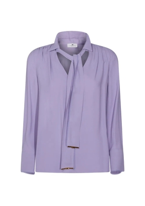 Elisabetta Franchi tie-detail long-sleeve blouse - Purple