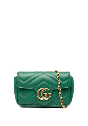 Gucci Pre-Owned 2016-2025 Mini GG Marmont Matelasse Leather Flap crossbody bag - Green