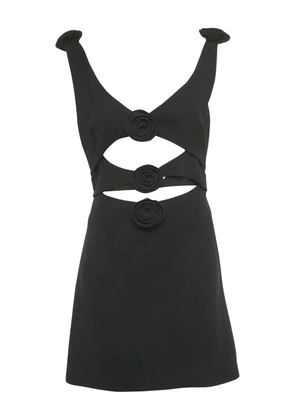 Magda Butrym cut-out floral appliqué mini dress - Black