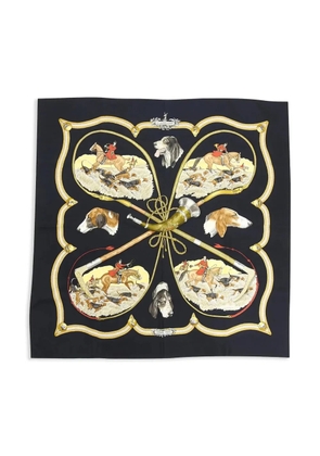 Hermès Pre-Owned 1979 Le Laisser Courre by J de Fougerolle silk scarf - Black