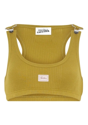 Jean Paul Gaultier ribbed patch bra - Yellow