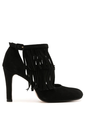 Sarah Chofakian Jean 75mm fringed pumps - Black