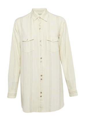 Saint Laurent Pre-Owned striped button-up shirt - White