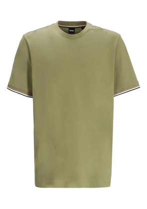 BOSS striped-cuff T-shirt - Green
