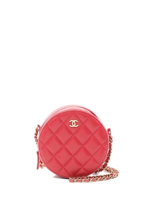 CHANEL Pre-Owned 2019 matelasse round bag - Red