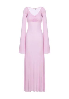 MANURÍ V-neck long-sleeve maxi dress - Pink