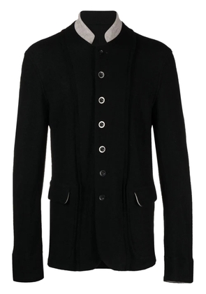 The Viridi-Anne Fullling contrasting-collar felted blazer - Black
