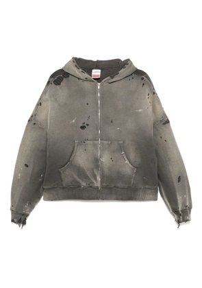 SAINT MXXXXXX zip-up hoodie - Brown