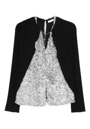 Rabanne sequin embellished top - Black