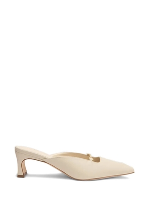 BY FAR Leda sculpted chain leather mules - White