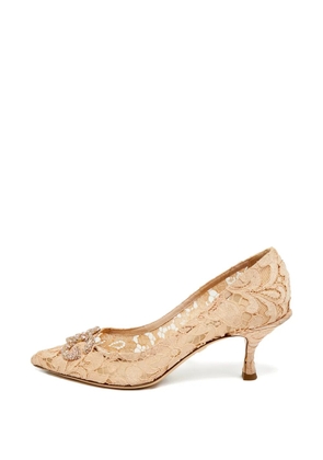 Dolce & Gabbana Pre-Owned lace hardware pumps - Neutrals