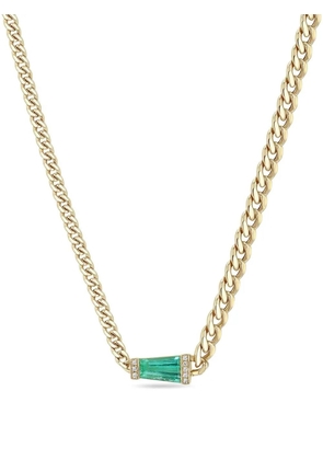Zoë Chicco 14K yellow gold diamond and emerald necklace