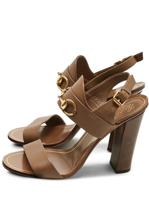 Gucci Pre-Owned Horsebit leather sandals - Brown