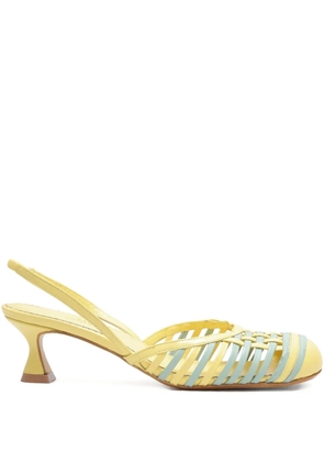 Sarah Chofakian 35mm Madeleine slingback pumps - Yellow