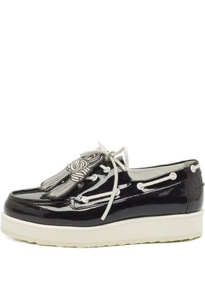Pierre Hardy pre-owned patent-leather knot-detail loafers - Black