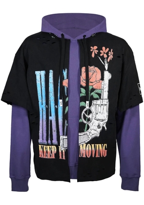 Haculla Keep It Moving layered hoodie - Black