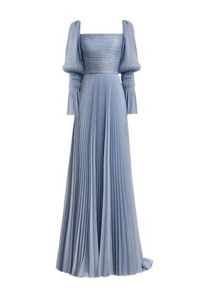 Gemy Maalouf plissé-effect gown - Blue