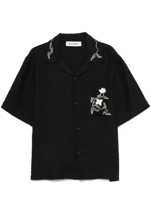 Róhe floral-embroidered shirt - Black