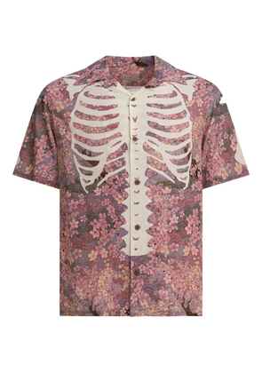 KAPITAL floral-print skeleton shirt - Pink