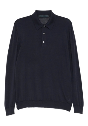 Kiton long-sleeve polo shirt - Blue