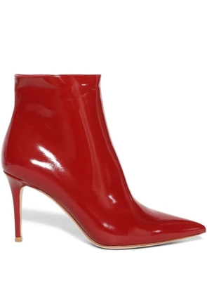 Gianvito Rossi patent leather pointed-toe boots - Red