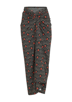 Lygia & Nanny knotted floral-print skirt - Grey