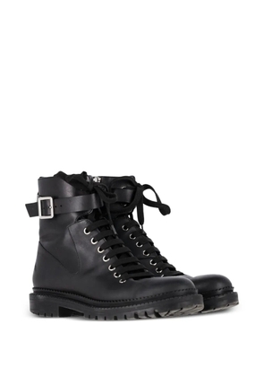BOSS buckled lace-up combat boots - Black