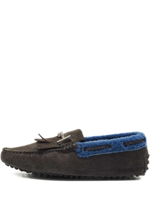 Tod's Vintage shearling fringe loafers - Brown