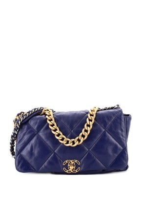 CHANEL Pre-Owned 19 Flap Bag Quilted Leather Maxi crossbody bag - Blue