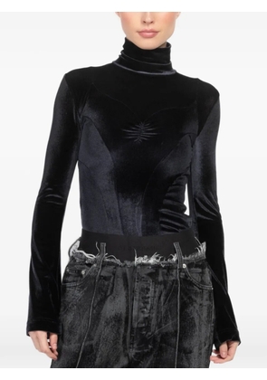 ALAINPAUL Justaucorps velvet long-sleeve top - Black