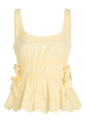 DAMSON MADDER Jade eyelet tie top - Yellow