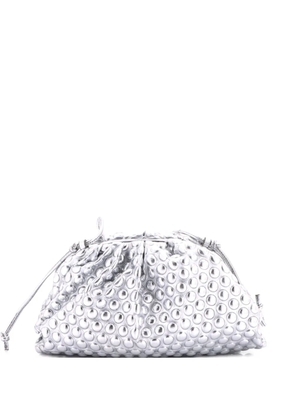 Bottega Veneta Pre-Owned The Pouch Bubble Wrap Textured Leather Mini crossbody bag - Silver