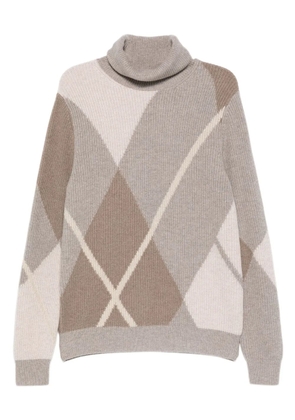 BOMPARD Argyle diamond-pattern sweater - Neutrals