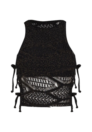 Amir Slama x Jade Picon tie-detail sleeveless tank top - Black