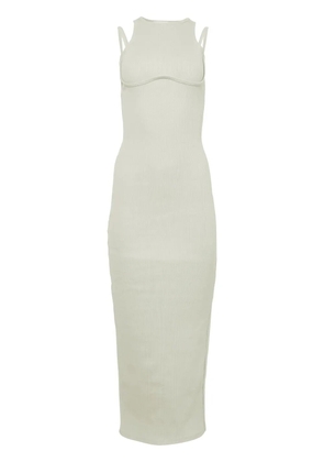 Fleur Du Mal strappy ribbed maxi dress - Neutrals