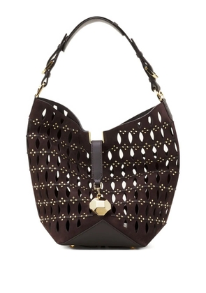 Lanvin cutout studded bucket bag - Brown