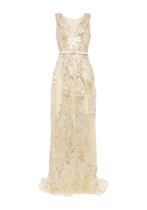 Saiid Kobeisy embroidered gown - Neutrals