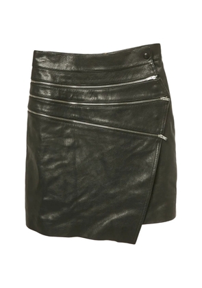 Saint Laurent Pre-Owned zip-fastening leather mini skirt - Black