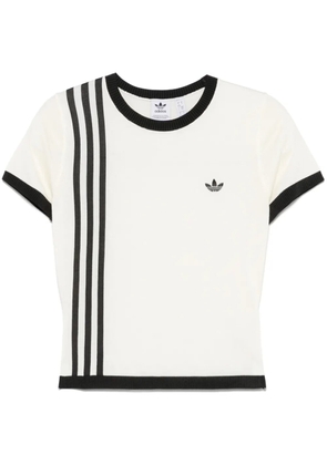 adidas knitted 3-stripes T-shirt - White