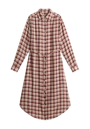Woolrich checked flannel shirt midi dress - Brown