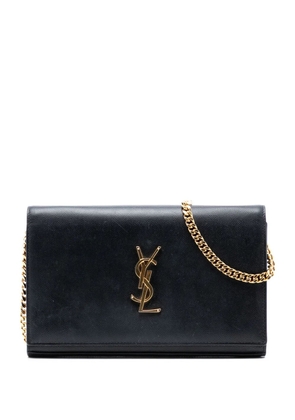 Saint Laurent Pre-Owned 2017 Medium Grain De Poudre Monogram Kate crossbody bag - Black