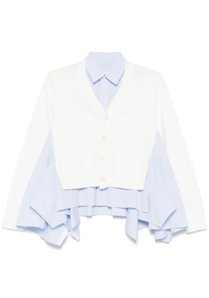 sacai cardigan-layered top - White