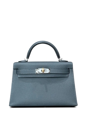 Hermès Pre-Owned 2024 mini Kelly Sellier 20 Epsom electrum-hardware tote bag - Blue