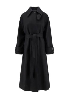 Hevo pointed-collar belted coat - Black